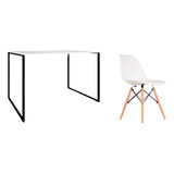 Conj Home Office Completo Escrivaninha 90x60 + Cadeira Eames