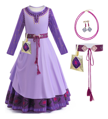 Disfraz De Princesa Asha Halloween Cosplay Wish Para Niñas