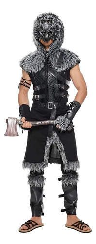 Disfraz De Hombre Lobo Para Hombre, Traje De Cosplay De Halloween De Lobo Vikingo Para Adulto | Meses sin interés