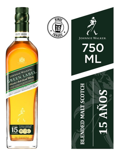 Whisky Johnnie Walker Green Label 15 Años 750ml