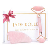 Masajeador Facial Rodillo De Jade Cuarzo Rosa Piedra Antiarr