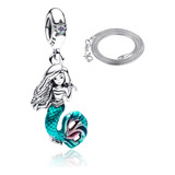 Charm Sirenita Plata Esterlina 925 Collar Sirena Dije Regalo