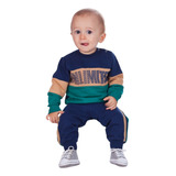 Conjunto Moletom Bebê Infantil Menino Inverno Frio Quentinho