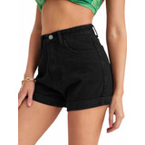 Short De Jean Con Elastano - Negro* Chuva Ropa