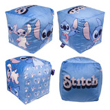 Almofada Stitch 3d Cubo Bloco Aveludada Oficial Disney