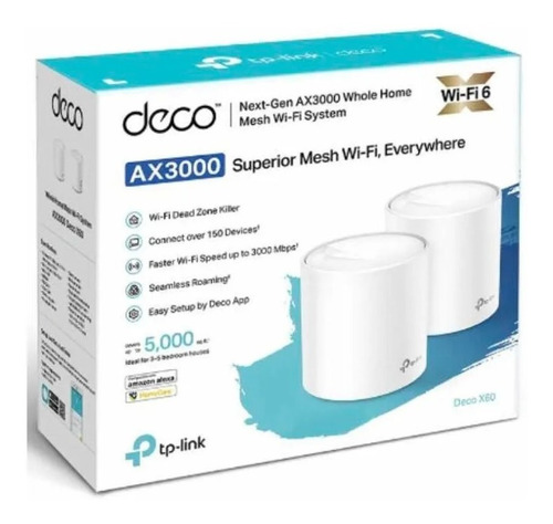 Roteador Ax3000 Mesh Wifi Deco X60 Tp-link (2 Pack)