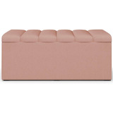 Recamier Estofado Baú Cama Solteiro 90cm Estofada Suede Rose