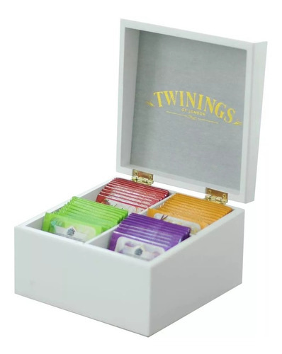 Te Twinings Caja De Madera Blanca Con 40 Saquitos Surtidos