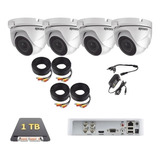 Kit  Video Vigilancia 4 Camaras Epcom Domo 1080p 1 Tb