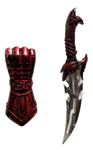 Kit Medieval Punhal Adaga Espada + Armadura Punho Bracelete