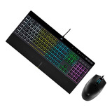 Kit 2 En 1 Gamer Corsair K55 + Mouse Katar Pro Rgb 18000 Dpi