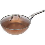 Frigideira Grande 26cm C Tampa Antiaderente Gourmet Bergner Cor Bronze