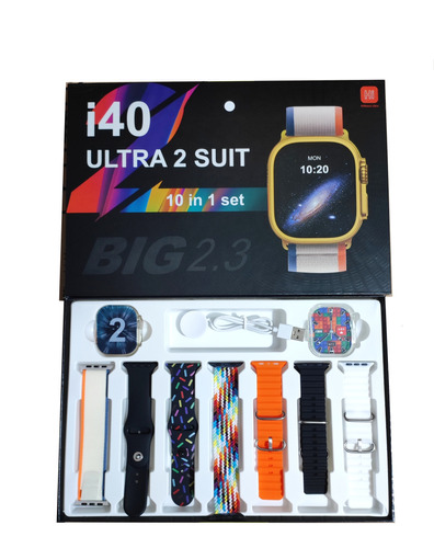 Smart Watch I40 Ultra 2 Suit Reloj + 7 Correas + Funda 