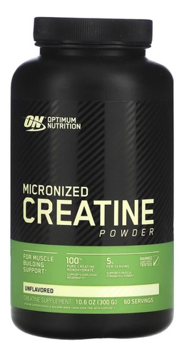 Suplemento En Polvo Optimum Nutrition  Powder Micronized Creatine Creatina Monohidratada En Pote De 300gr 60 Servicios