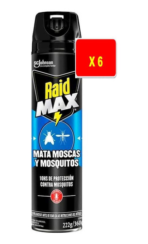 Mata Moscas Y Mosquitos Raid Max X 6 Unidades