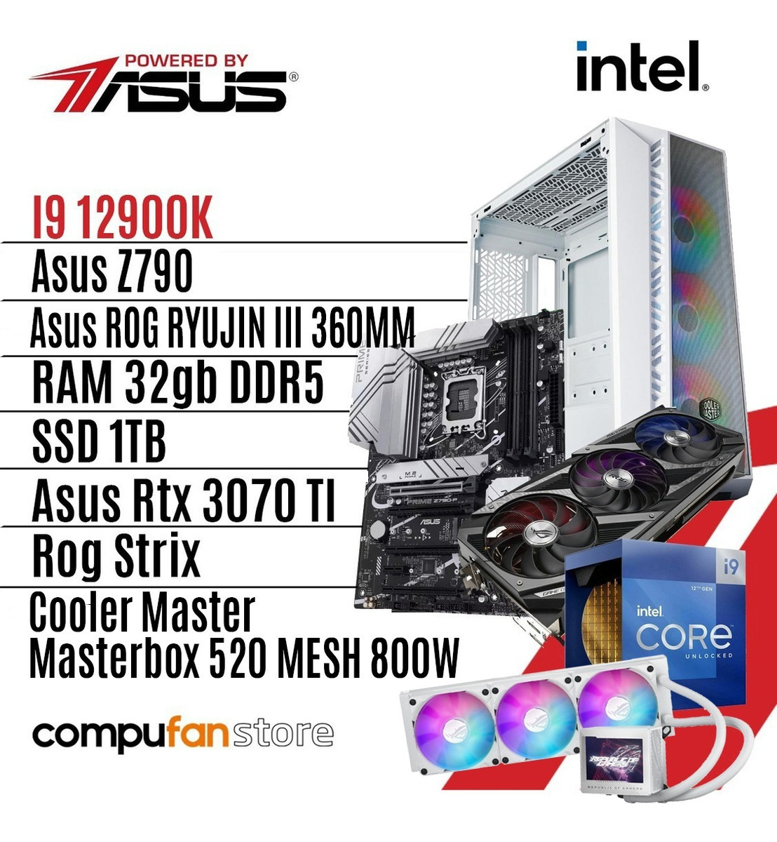 Pc Gamer Powered By Asus Intel I9-12900k Rtx 3070ti 32gb Ssd 1TB