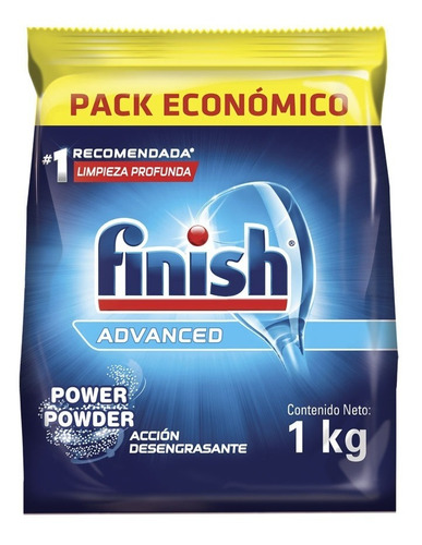 Combo Finish Detergente En Polvo 1 Kg Repuesto Economico X8