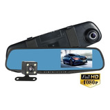 Dvr Para Carro Espejo Doble Camara Frontal Trasera Reversa