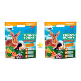 2 Rações Funny Bunny Para Coelho Hamsters Roedores 1,8kg
