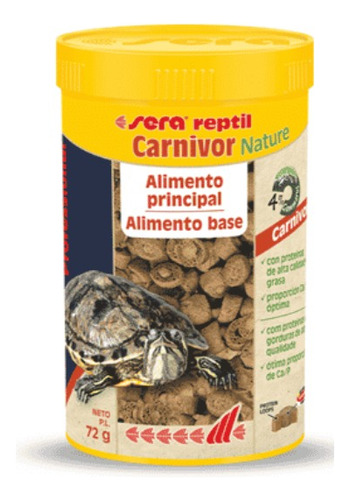 Alimento Tortugas Acuáticas Sera Carnivor 72 Grs 250 Ml - Ar