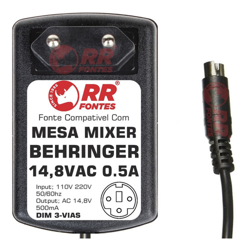 Fonte Ac 14,8v Para Mixer Behringer Xenyx Qx1202 Usb Qx-1202