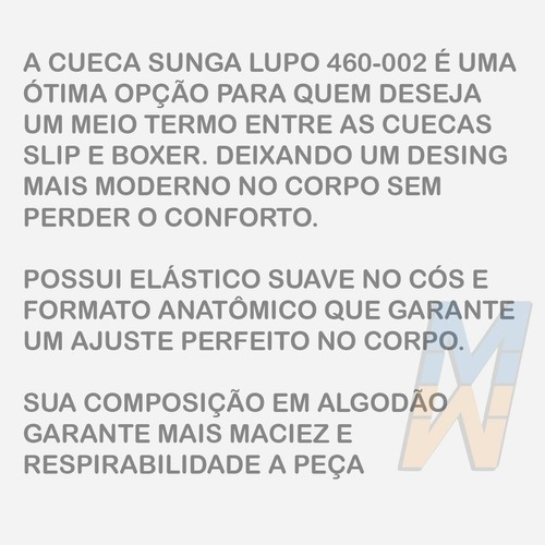 Kit 4 Cuecas Lupo Sunga 460-002 P/eg Cós Elástico Algodão