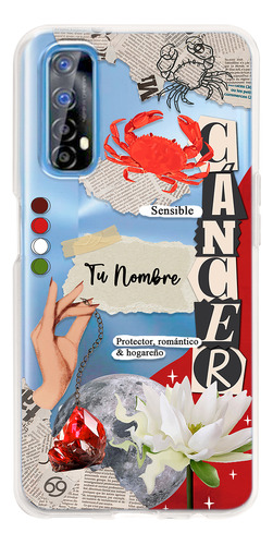 Funda Para Realme Mujer Signo Zodiaco Cáncer Con Tu Nombre