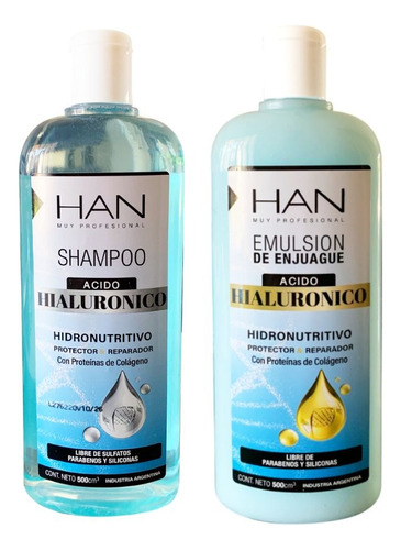 Kit Han Ácido Hialurónico - Shampoo + Acondicionador 500 Ml