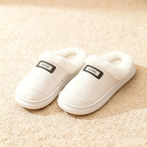 Pantuflas Altas Zuecos Hombres Peluche Plataforma Afelpada