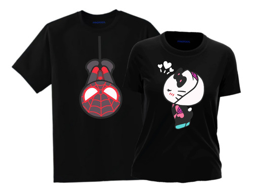 Playera Duo Pareja San Valentin Spider Man Hello Kitty Meme