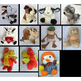 Lote 10 Peluches Muñecos Medianos Animales Y Dragon Retro 90