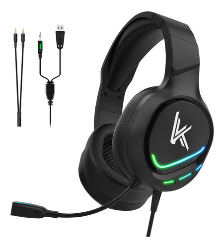 Audífonos Gamer Con Microfono Krios Led Rgb Para Xbox Ps4 Pc