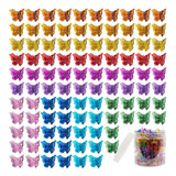 100 Pinzas Para El Cabello De Mariposa De Colores Surtidos, 