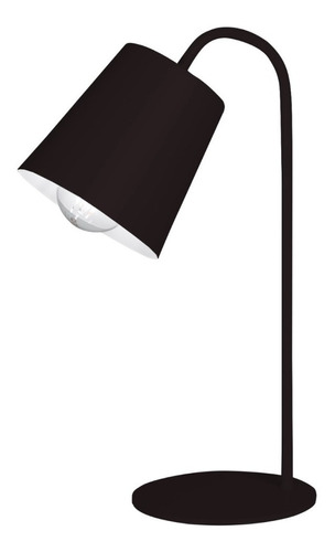 Lampara Velador Mesa Adryn Negro Apto Led Deco Moderno Lk