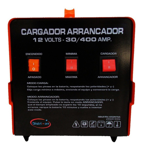 Cargador Arrancador 12 Volts 30/400 Amp. Comando A Distancia