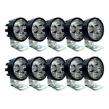 Paquete 10 Faros 4 Led Redondo Moto Auto 