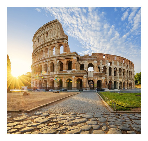 Papel De Parede Viagem Itália Coliseu Roma Sala Painel 356 Cor Colorido