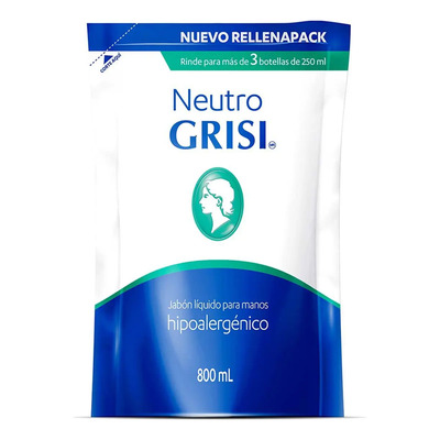 Jabón Líquido Grisi Neutro Hipoalergénico Repuesto 800ml | MercadoLibre