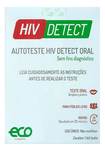 Autoteste Hiv Aids Detect Oral (saliva) 99,9%