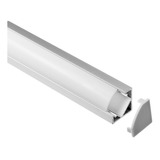 Kit Perfil Aluminio Para Tiras Led 2mt - Esquinero C/ Accesorios