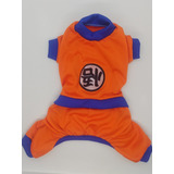 Roupa Pet Cães E Gatos Fantasia Goku Macacão Roupa Pet 