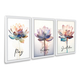 Quadros Decorativos Minimalista Gratidão Abstrata Flores Ys3