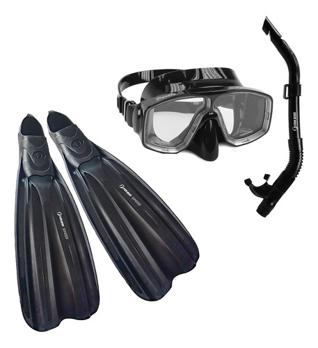 Kit Paraty Speed, Máscara Snorkel Nadadeira Para Mergulho