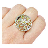 Anillo Mandala De Plata Y Oro Ideal Mujer Mamá Ao 193