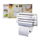 Portarrollo Dispensador Triple Cocina Corta Facil Papel Nova