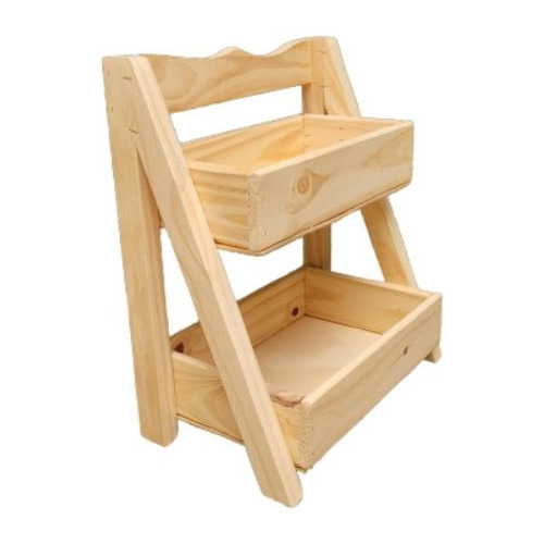 Organizador Escalera Exhibidor 2 Estantes Madera Mini 