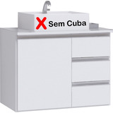 Gabinete Armário Banheiro Prisma 60cm - Sem Cuba Cor Do Móvel Branco Inteiro