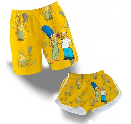 Kit Short Casal Praia Bob Esponja Tac Tel Envio Imediato