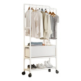 Rack Organizador Doble Para Ropa Perchero Closet Organizador Color Blanco