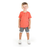 Conjunto Infantil Masculino Camiseta E Bermuda Moletom